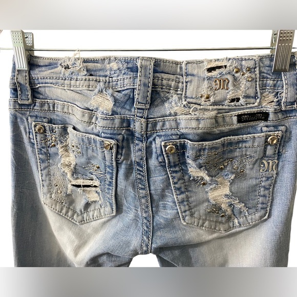 Miss Me Signature Straight Women's Jeans 28x33 Distressed JE8604TL - Picture 6 of 8